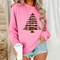 thumbnail image 1 of Xdegoge Women Christmas Sweatshirt Crew Neck Long Sleeve Tops Xmas Tree Graphic Shirts Trendy Cute Winter Tops for Women Women Party Tops, Pink 2XL, 1 of 6