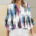 thumbnail image 1 of Xdegoge Women Ladies Tops 3/4 Sleeve Floral V Neck T Shirts Summer Tunic Ladies Tops Elegant Dressy Casual Blouses Fashion Going Out Tops Ropa Mujer, 1 of 4