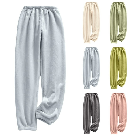 Xdegoge Women Joggers Fuzzy Fleece Elastic Waisted Comfy Sweatpants Soft Warm Sherpa Loungewear Baggy Thick Winter Pants Workout Casual Outfits 2025