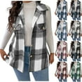 thumbnail image 1 of Xdegoge Women's Flannel Plaid Vest Sleeveless Button Dwon Dressy Casual Fashion Jackets with Pockets, 1 of 6
