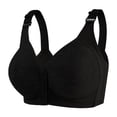 thumbnail image 1 of Xdegoge Women's Front Button Wireless Bra, Embossed Floral Pattern Wide Strap Bralette, Breathable Full Coverage Supportive Design for Daily Wear and Senior Ladies, 1 of 3