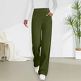thumbnail image 1 of Xdegoge Women's High Waist Dress Pants Straight Leg Business Casual Trousers Elegant Flowy Office Workwear with Stretchy Waistband Solid Color Formal Bottoms, 1 of 9