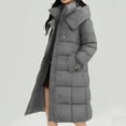 thumbnail image 1 of Xdegoge Women's Long Padded Jackets Stand Collar Thicken Full Zip Overknee Hooded Down Coat Baggy Belted Casual Solid Color Quilted Jacket with Pocket Winter Thermal Windproof Coats 2025, 1 of 9