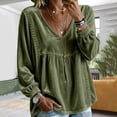 thumbnail image 1 of Xdegoge Women's Long Sleeve V Neck Tops Velvet Blouses Lace Trim Peplum Babydoll Shirts Casual Fall Tunic Tops for Women, 1 of 7