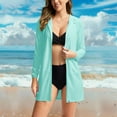 thumbnail image 1 of Xdegoge Women's Longline Sun Protection Hoodie Zippered Rash Guard Loose Fit Beach Cover Up Jacket Quick-Dry Hiking Outdoor Wear, 1 of 9