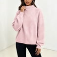 thumbnail image 1 of Xdegoge Women's Mock Neck Oversized Sweater Long Sleeve Textured Chunky Knit Pullover Jumper Fall Winter Casual Knitwear, 1 of 8