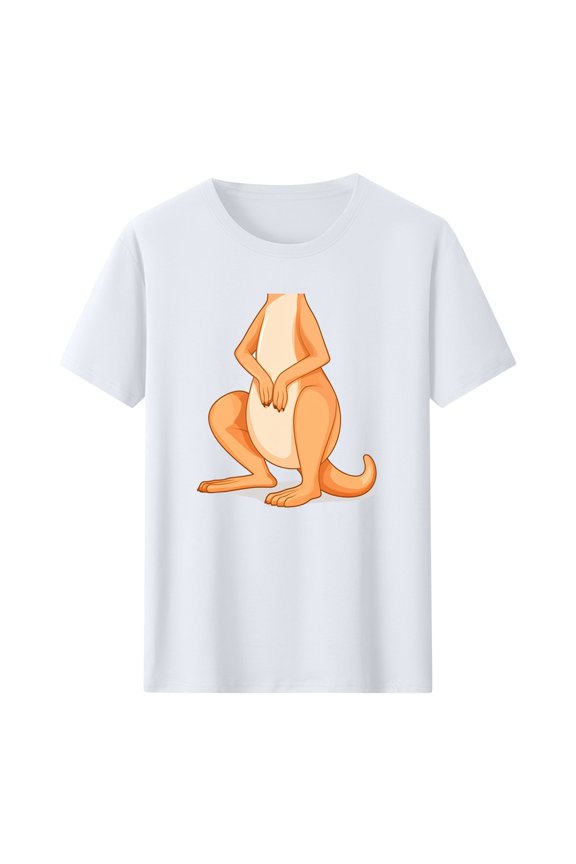 Women's Monkey Covering Mouth T-Shirt, Cartoon Animal Design, Lightweight Short Sleeve Top for Casual Seasonal Looks