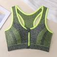 thumbnail image 1 of Xdegoge Women's Racerback Sports Bra with Front Zipper Closure, Breathable Mesh Panel & Marled Texture Fabric, Wireless Padded Support High Stretch Underwear for Sports, 1 of 5