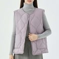 thumbnail image 1 of Maqroz Women's Sherpa Lined Quilted Vest 2026 Fashion Velvet Vest Down Button Up Sleeveless Padded Down Jackets Lightweight Warm Winter Gilet Outerwear with Pockets Plus Size Clothes Purple XXXL, 1 of 5