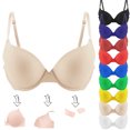 thumbnail image 1 of Xdegoge Women's Thin Strap Plunge Bra with Molded Cups, Push-Up Underwire Support Smooth Jelly Bras All-Day Style for Versatile Everyday Wear, 1 of 6