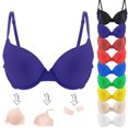 thumbnail image 1 of Xdegoge Women's Thin Strap Plunge Bra with Molded Cups, Push-Up Underwire Support Smooth Jelly Bras All-Day Style for Versatile Everyday Wear, 1 of 3