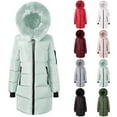 thumbnail image 1 of Xdegoge Women's Winter Long Puffer Coats Hooded Zip Up Casual Thickened Down Jackets Trendy Warm Clothes Outerwear, 1 of 9
