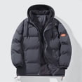 thumbnail image 1 of Maqroz Women's Winter Quilted Jackets Coat Drawstring Long Sleeve Full Zip Color Block Hooded Puffer Jacket Padded Down Coats with Pockets Warm Outwear Snow Parka Overcoat Plus Size Dark Gray XXXXXL, 1 of 3