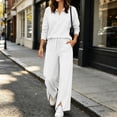 thumbnail image 1 of Xdegoge Womens 2 Piece Sweatsuits Half Zip Pullover Sweatshirt and Slit Wide Leg Pants Casual Lounge Sets Athletic Tracksuit, 1 of 9