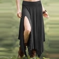 thumbnail image 1 of Xdegoge Womens Asymmetrical Skirt Maxi Skirt Dance Skirt High Waisted Side Slit Flowy Irregular Hem Long Bottoms for Party Rave Clubwear Events Wears, 1 of 5