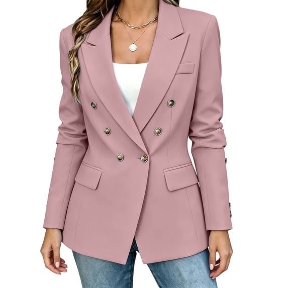 Xdegoge Womens Blazers for Work Casual Long Sleeve Lapel Suit Jacket with Pockets Office Business Work Professional formal Elegant Outerwear Coat
