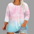 thumbnail image 1 of Xdegoge Womens Blouses 3/4 Sleeve Plus Size Tops Fashion Printed Crew Neck Oversized T Shirt Loose Fit Tunic Summer Tops Casual Boho Tees Ropa Mujer Orders Placed Recent Orders, 1 of 5