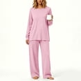 thumbnail image 1 of Xdegoge Womens Casual Two Piece Outfits Crewneck Long Sleeve Tunic Top and Wide Leg Sweatpants Set with Pockets Comfy Relaxed Fit Fall Loungewear Sweatsuits, 1 of 6