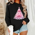 thumbnail image 1 of Xdegoge Womens Christmas Sweatshirt Crew Neck Long Sleeve Tops Xmas Tree Graphic Shirts Oversized Oversized Christmas Sweatshirt Womens Red Sweatshirt, Black 2XL, 1 of 6