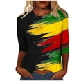 thumbnail image 1 of Xdegoge Womens Clearance 4th of July Shirts Women Crewneck 3/4 Sleeve Tee Shirts for Women USA Tshirt Graphic Tees Vintage Trendy Green Plus Size Top Vintage Tops Camisa Blanca Para Mujer, 1 of 5