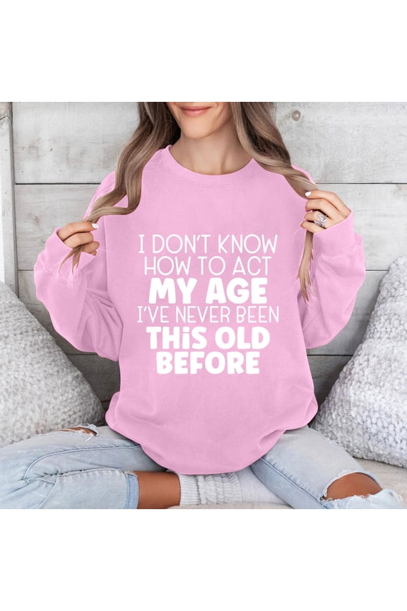 Womens Crewneck Sweatshirt with Pocket Casual Oversized Sweatshirt Oversized 2025 Knit Tops Sudaderas Y Hoodies De Moda Para Mujer Pink M