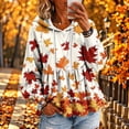 thumbnail image 1 of Xdegoge Womens Fall Pumpkin Print Hooded Sweatshirts Long Sleeve Babydoll Peplum Pullover Ruffle Hem Graphic Tops Casual Thanksgiving Clothes, 1 of 7