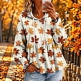 thumbnail image 1 of Xdegoge Womens Fall Pumpkin Print Hooded Sweatshirts Long Sleeve Babydoll Peplum Pullover Ruffle Hem Graphic Tops Casual Thanksgiving Clothes, 1 of 7