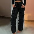 thumbnail image 1 of Xdegoge Womens High Waisted Jeans Straight Leg Rhinestone Sparkly Pants Casual Chic Baggy Bling Denim Pant with Pockets Fashion Y2k Streewear with Pockets, 1 of 7
