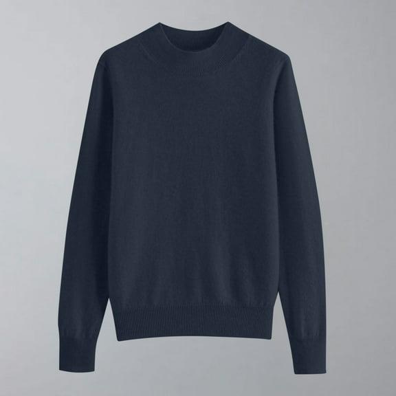 Pullover Sweaters For Women Mock Neck Ribbed Knit Long Sleeve Classic Basic Sweater Solid Color Slim Fit Lounge Dressy Tops 2025 Fashion Fall Cozy Jumper Top