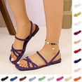 thumbnail image 1 of Xdegoge Womens Low-Heeled Sandals Open Toe Summer Dress Flat Slip On Slides Casual Fashion Breathable Shoes for Holiday Outdoor Occasions, 1 of 6