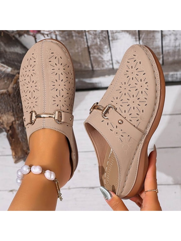 Womens Mary Jane Mesh Lace Chunky Heel Pumps Closed Toe Round Toe Ankle Strap Buckle Casual Summer Breathable Dress Shoes Walking