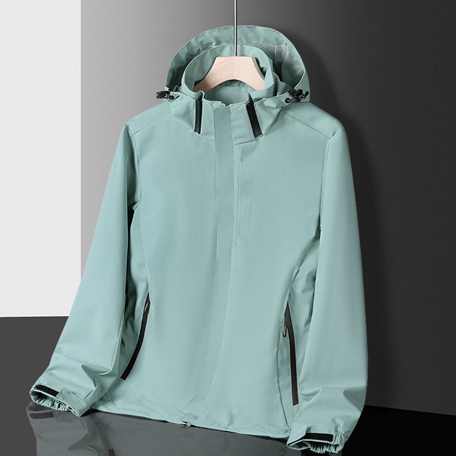 Fall Waterproof Xdegoge Womens Rain Jacket Waterproof Lightweight Zip Up Long Sleeve ...