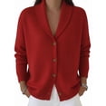 thumbnail image 1 of Xdegoge Womens Shawl Collar Cardigan Sweaters Button Down Long Sleeve Loose Fit Knit Tops Casual Fall Winter Open Front Outerwear Cozy Coat for Daily Wear, 1 of 5