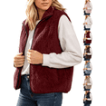 thumbnail image 1 of Xdegoge Womens Sherpa Fleece Vest Casual Fuzzy Sleeveless Full Zip Up Stand Collar Warm Fall Winter Jacket Cozy Outerwear with Pockets, 1 of 9