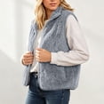 thumbnail image 1 of Xdegoge Womens Sherpa Fleece Vest Casual Fuzzy Sleeveless Full Zip Up Stand Collar Warm Fall Winter Jacket Cozy Outerwear with Pockets, 1 of 9