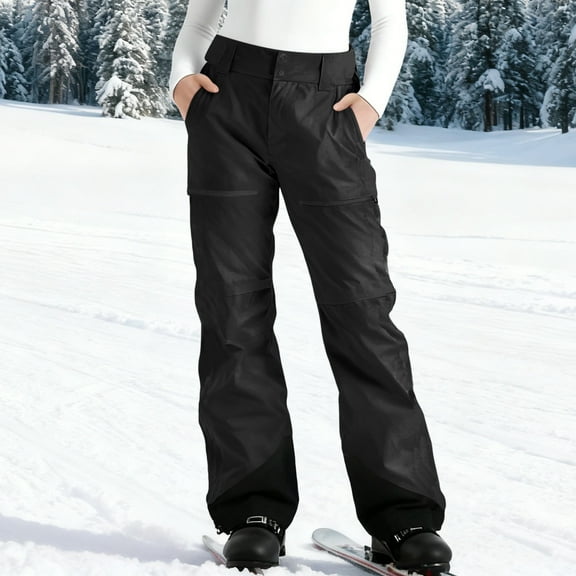 Xdegoge Womens Ski Pants with Pockets Waterproof Insulated Windproof Winter Warm Snow Pants Slim Fit Skiwear Outdoor Hiking Skiing Snowboarding Snowpants