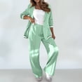 thumbnail image 1 of Xdegoge Womens Suit Sets 2 Piece Business Causal Outfits Oversized Soild Color formal Workwear Long Sleeve Button Lapel Blazer Jacket High Waist Loose Pleated Pants Wide Leg Trousers Fit Work Office, 1 of 8