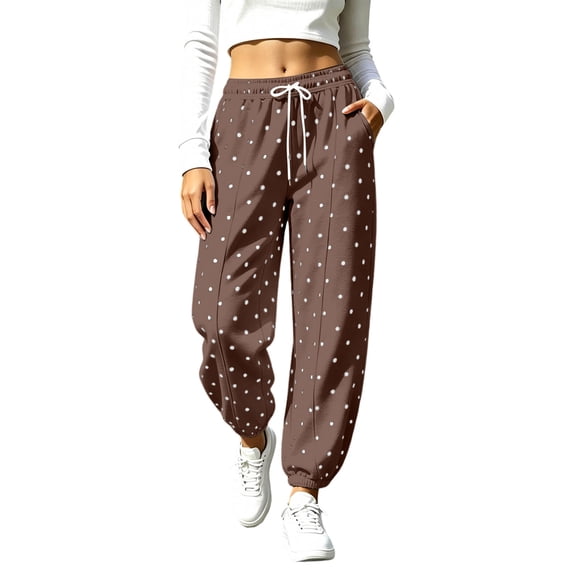 Xdegoge Womens Sweatpants Casual High Waisted Printed Joggers Athletic Fleece Lined Pants with Pockets Loose Fit Drawstring Workout Trousers Comfy Everyday Wear