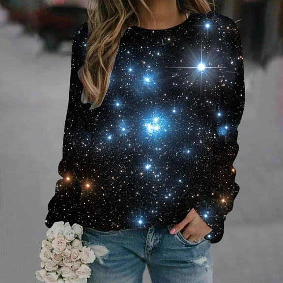 Xdegoge Womens Sweatshirts Crewneck Oversized Sweatshirt Crew Neck Long Sleeve Pullover Crew Neck Long Sleeve Casual Pullover T Shirts Ropa Gym Mujer Multicolor XXL