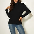 thumbnail image 1 of Xdegoge Womens Turtleneck Sweater Trendy Pullover Long Sleeve Tunic Tops Casual Basic Knitted Sweaters Loose Solid Color Dressy Winter Top 2025, 1 of 5