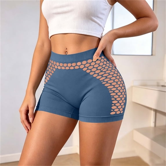 Xdegoge Womens Underwear Boyshorts Hollow Out Fishnet Yoga Seamless High Waisted Slip Shorts Breathable Solid Everyday Wear Safety Panties