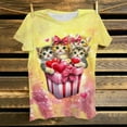 thumbnail image 1 of Xdegoge Womens Valentines Top Short Sleeve Crew Neck Pullover Cute Playful Valentine Prints Tops Casual Loose Plus Size Pullovers, 1 of 6
