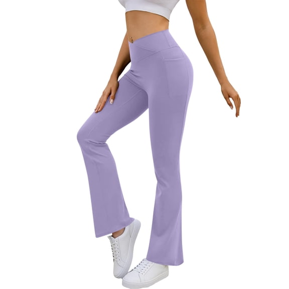 Xdegoge Womens Wide Leg Pants High Waisted Flared Yoga Trousers Comfortable Stretch Pants Workout and Casual Outfits