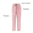 thumbnail image 1 of Xdegoge Womens Wide Leg Scrub Pants Flowy with Pockets Adjustable Drawstring Waistband Straight Leg Trousers, 1 of 7