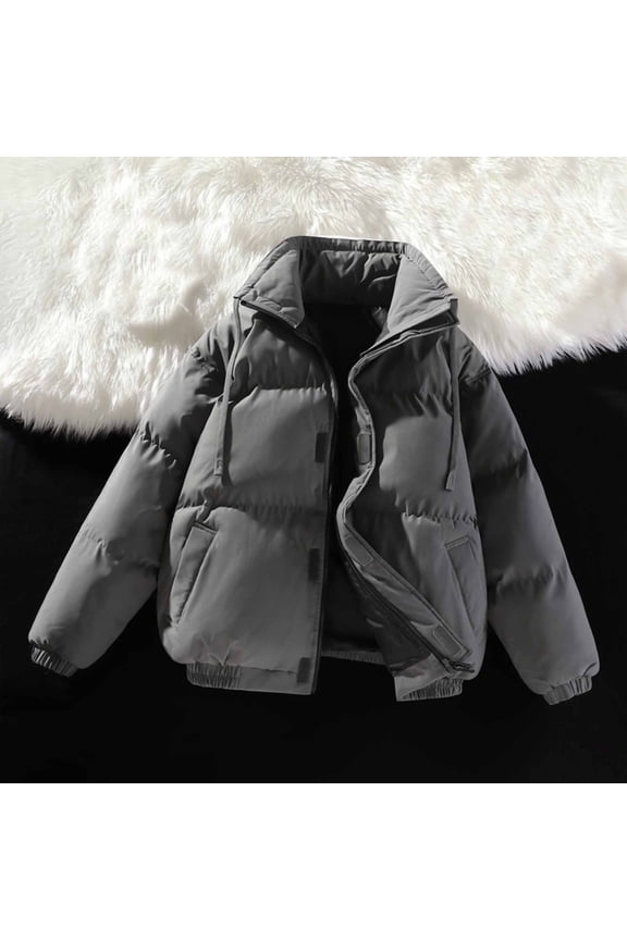 Womens Winter Jacket Warm Padded Down Coats with Hood Zip up Thick Drawstring Heavy Weight Puffer Jackets Fashion Casual Cropped Quilted Jacket with Pockets Outerwear