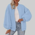 thumbnail image 1 of Xdegoge Wowomen's Long Sleeve Jacket Zip Up Sweatshirt Oversized Fall Lightweight Coat Casual Loose Fitting Outerwear Daily Fashion Outift for Fall Winter, 1 of 6