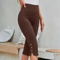 thumbnail image 1 of Xdegoge Xdegoge Soft Leggings for Women High Waisted Capris Stretchy Leggings Solid Color Slim Fitting Yoga Gym Pant Workout Sports Running Leggings M Brown Leggings Para Mujer, 1 of 8