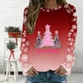thumbnail image 1 of Xdegoge Xmas Sweatshirt for Women Crew Neck Long Sleeve Tops Xmas Tree Graphic Shirts Dressy Casual Womens Merry Sweatshirt Crewneck Sweatshirts Women, Red 3XL, 1 of 5