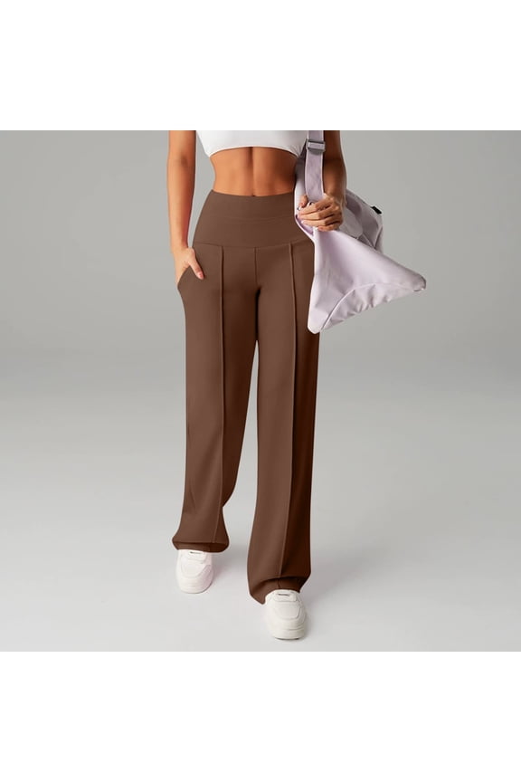 Yoga Pants for Women Wide Leg Crossover High Waisted Flare Leggings Tummy Control Workout Activewear Lounge Pants with Front Seam Stretchy Athletic Casual