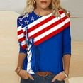 thumbnail image 1 of Xdegoge previous orders history 4Th of July Shirts for Women 3/4 Sleeve American Flag Shirt Usa Patriotic T-Shirt Stras Striped Tops Tunic Crew Neck Blouses flash previous orders history, 1 of 5